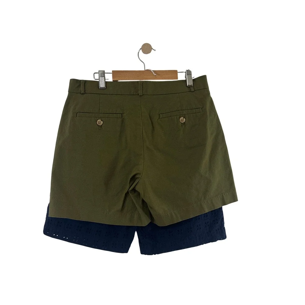 Banana Republic Olive Green Chino & IZOD Navy Blue Eyelet Shorts‎ Bundle Size 2